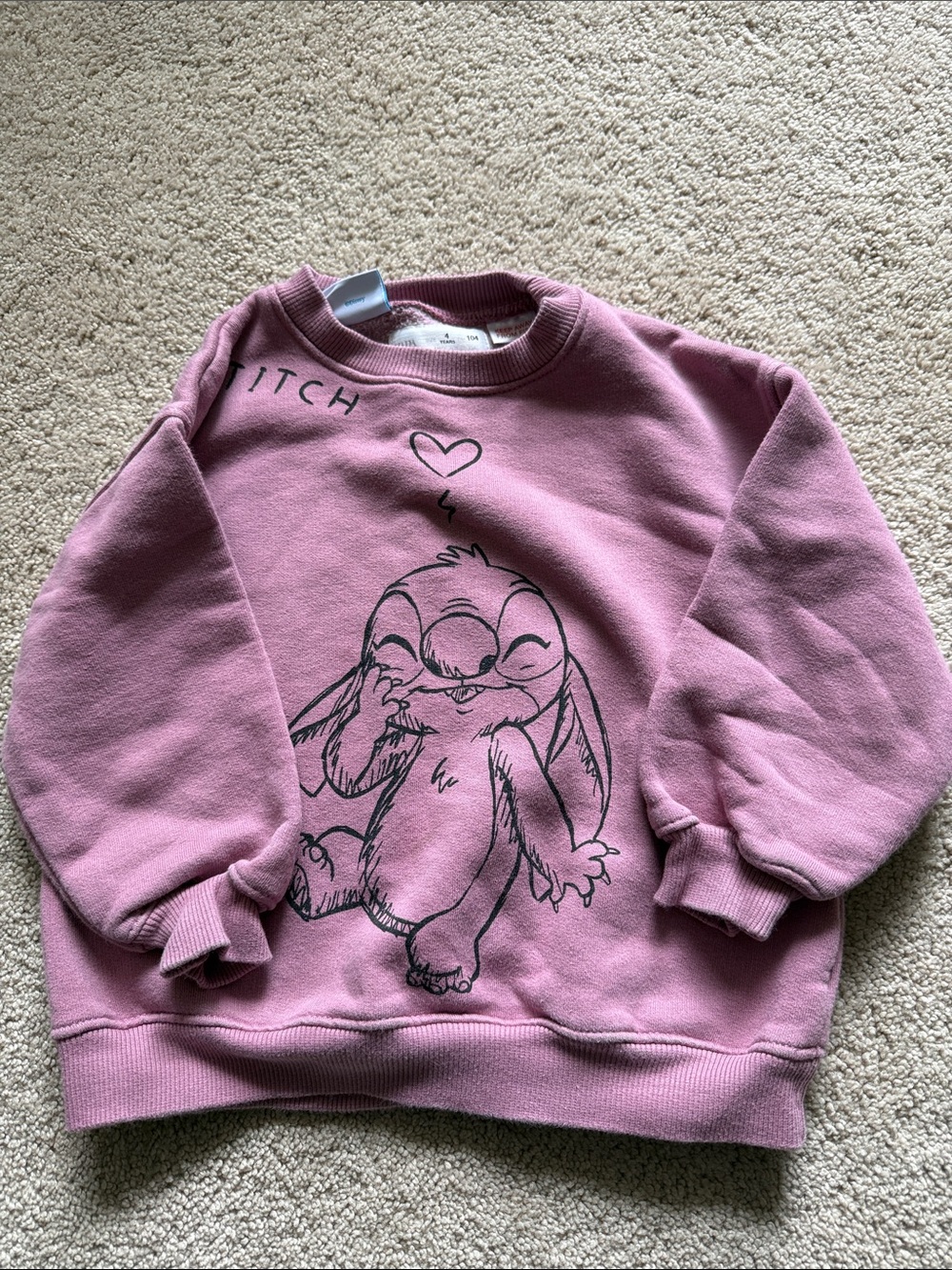 Zara Pink Stitch Graphic Sweatshirt for Kids